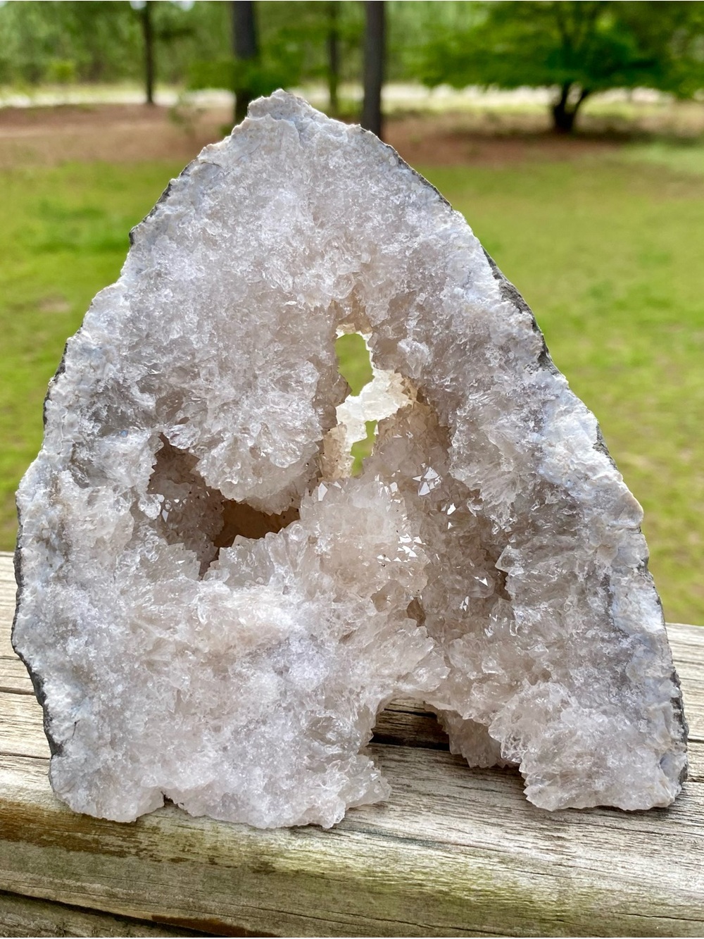 Massive Brazilian Quartz Druzy Specimen w/ Pyrite Inclusions